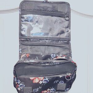 Weekeight travel Accessories Bag-Gray Floral-Hanger-Velcro Closure-3 Zippers-Car